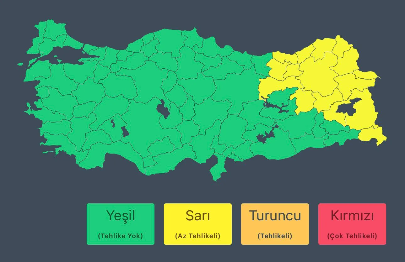 Doğu Anadolu ve Karadeniz'de ağır yağış uyarısı